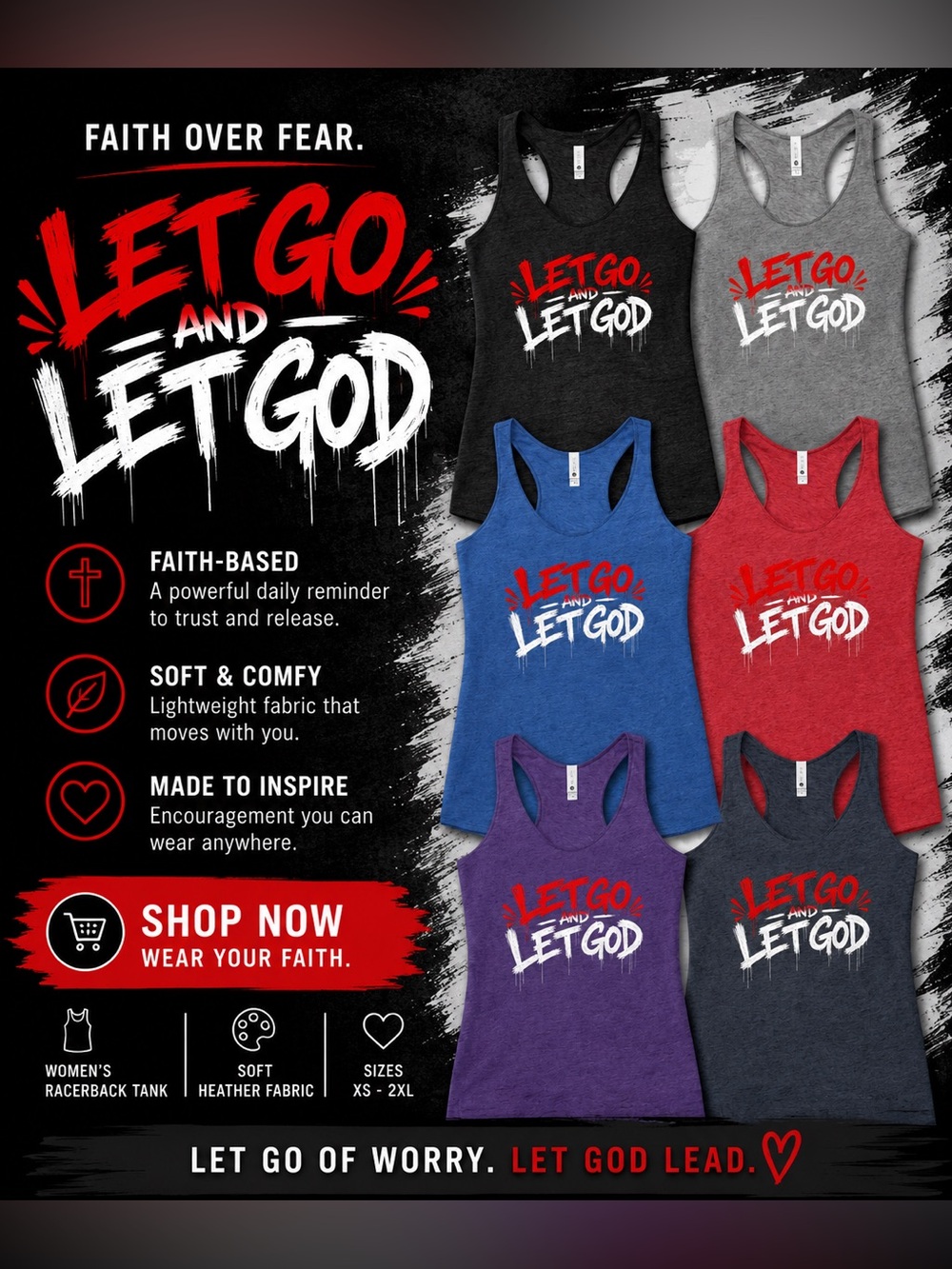 2wenty8 "Let Go and Let God" Women's Racerback Tank
